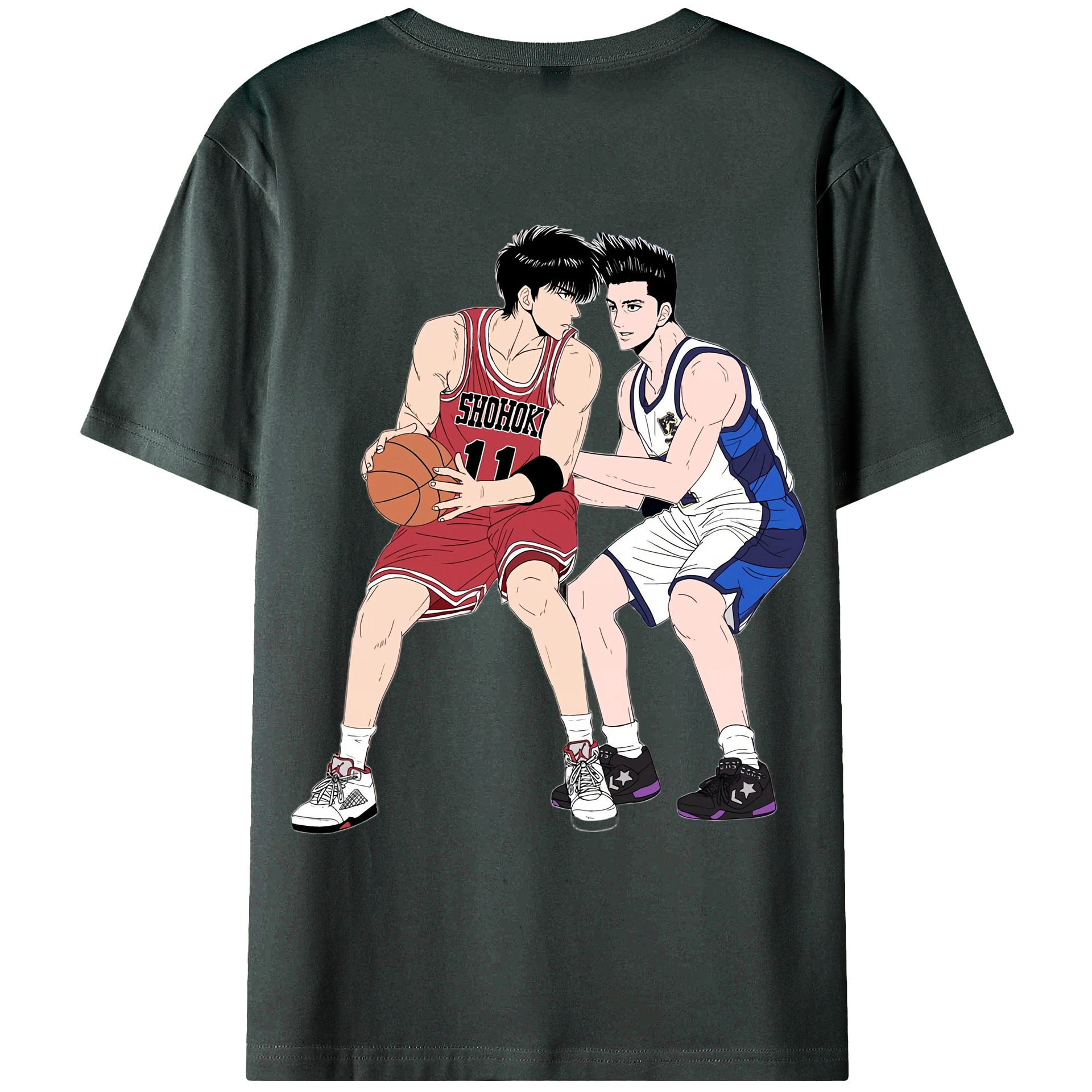 （画像用） SLAM DUNK／スラムダンク 綿100％ メンズ半袖Tシャツ（バックプリント） 通気性